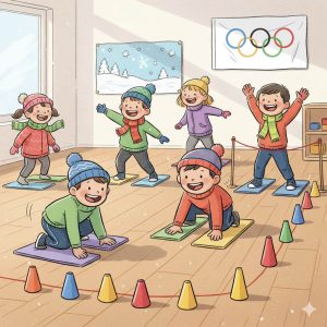 Skilanglauf im Kindergarten: Kreatives Bewegungsspiel mit Tüchern