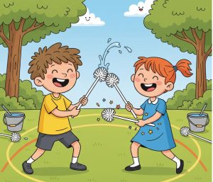 Fechten für Kinder: Lustige Spielidee mit Klobürsten