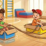 Paddeln in der Turnhalle: Kreative Spielidee mit Kartons
