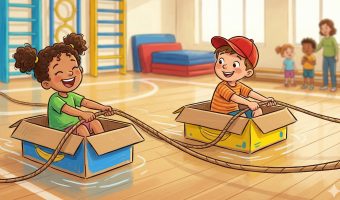 Paddeln in der Turnhalle: Kreative Spielidee mit Kartons