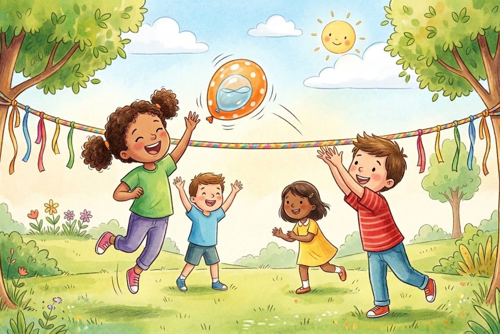 Das verrückte Luftballon-Volleyball für Kinder