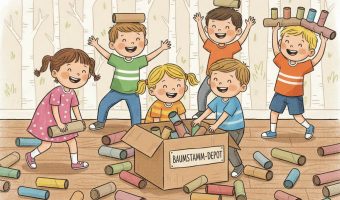 Spiel mit Papprollen: Die lustige „Waldsäuberung“