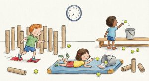 Biathlon in der Turnhalle: Treffsichere Bewegungsidee für Kinder