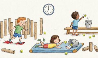 Biathlon in der Turnhalle: Treffsichere Bewegungsidee für Kinder