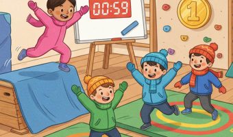 Skispringen in der Turnhalle!