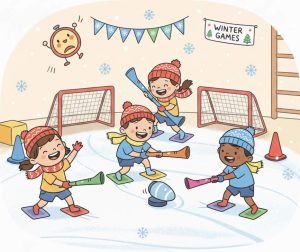 Eishockey-Fieber in der Turnhalle: Ein rasantes Mannschaftsspiel für kleine Profis