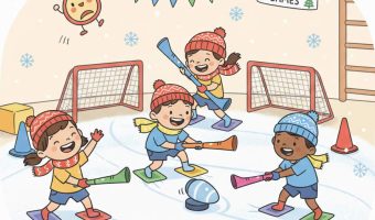 Eishockey-Fieber in der Turnhalle: Ein rasantes Mannschaftsspiel für kleine Profis