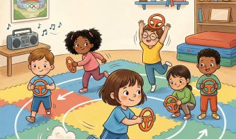 Das Bewegungsspiel "Autofahrt zur Wettkampfstätte"