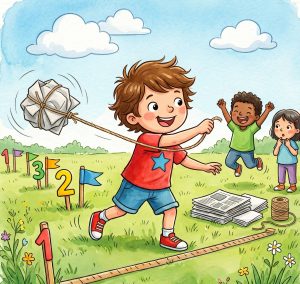 Hammerwurf für Kinder: DIY-Spielidee mit Zeitung & Alltagsmaterial