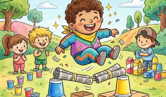 Hochsprung für Kinder: Spielerische Kidsolympics mit Alltagsmaterial