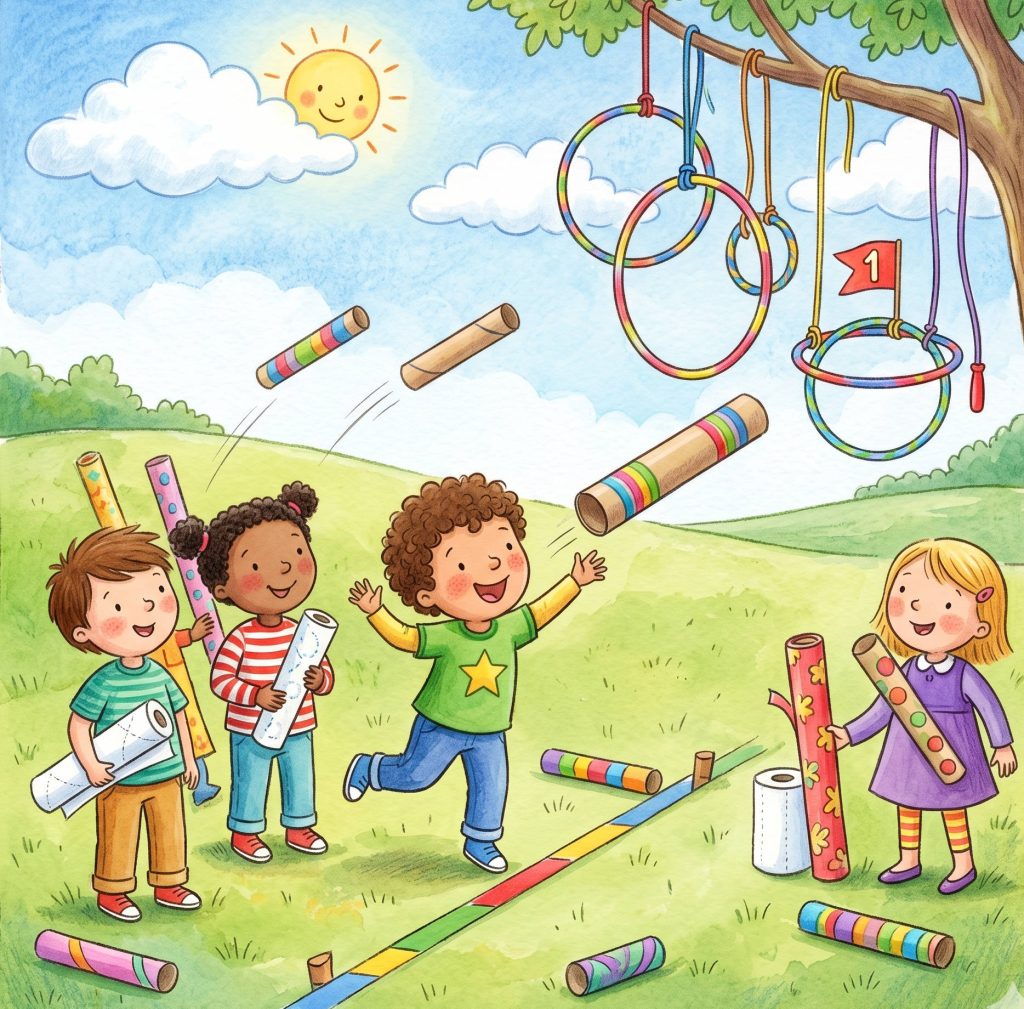 Kidsolympics im Anflug: Sicheres Speerwerfen mit Papprollen selbst basteln
