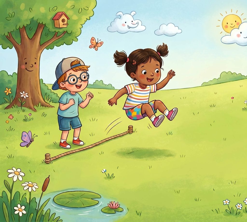 Weitsprung mit Kindern: Spielanleitung für Kita, Garten & Sportfest