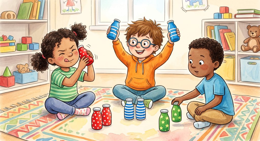 Entdecken Sie unsere einfache Anleitung für ein DIY Geräusche-Memory! Fördern Sie spielerisch das Gehör (auditive Wahrnehmung) von Kindern ab 3 Jahren in Kita & Zuhause.