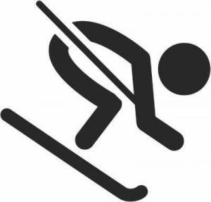 Winterspiele - Skirennen Spiel für die Turnhalle