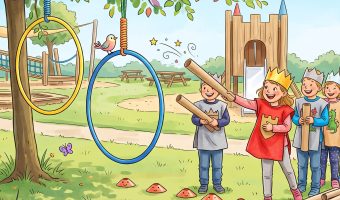 Lanzenwurf für kleine Kindergarten Ritter