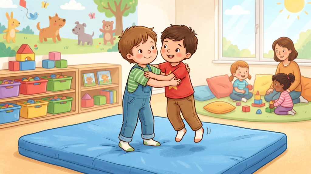 Ringen und Raufen für Kinder: Faires Ritter-Spiel ab 4 J.