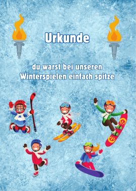 Winterspiele - Kopiervorlagen Urkunden und Medalien