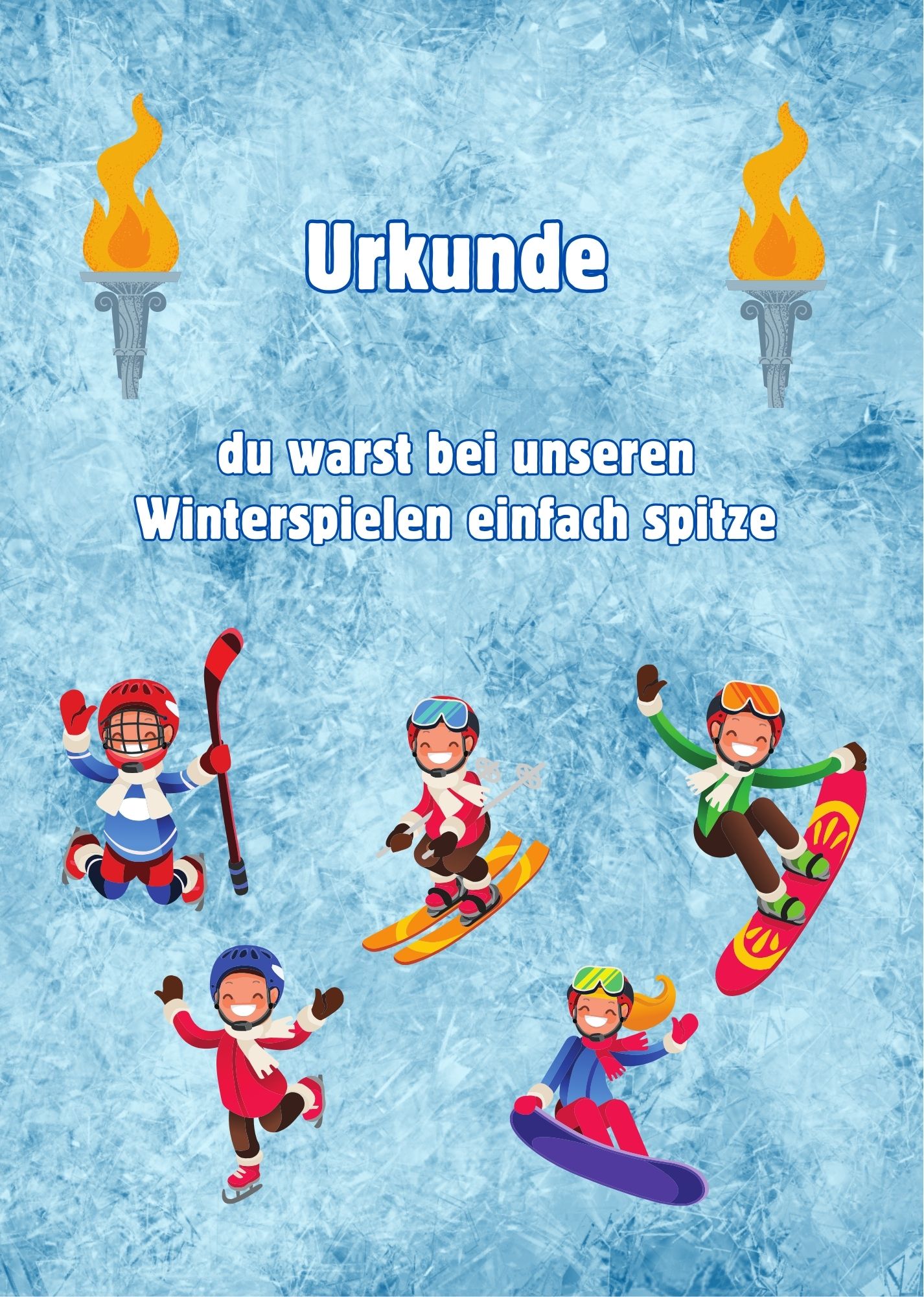 Winterspiele - Kopiervorlagen Urkunden und Medalien