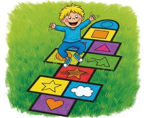 Hüpfspiel Farben und Formen