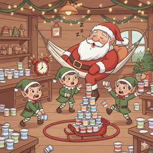 Der wackelige Geschenke-Turm, sportliche Weihnachts-Idee