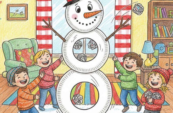 Schneemann Wurfspiel – Bastelspaß mit Bewegungskick